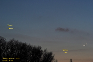 Venus und Merkur am 21.1.2015 